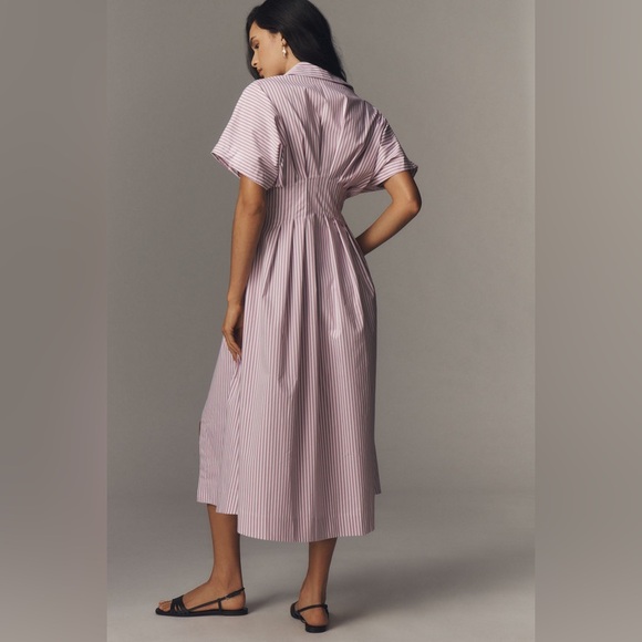 Anthropologie The Tobie Button-Front Pleated Shirt Dress - Picture 2 of 14